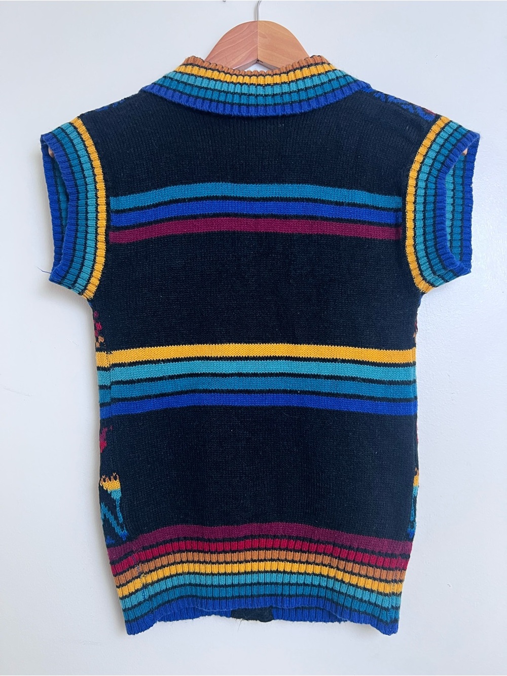Vintage Collage Dress Korea Colorful Geometric Sweater Vest Size M - Picture 6 of 6